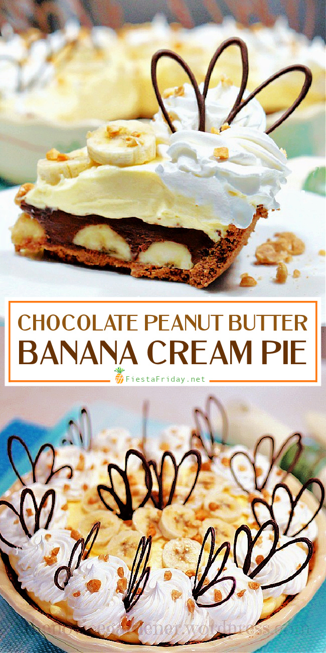 Chocolate Peanut Butter Banana Cream Pie