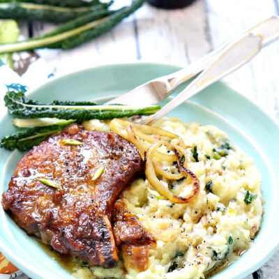 Guinness Pork Chops with Onion Brown Gravy