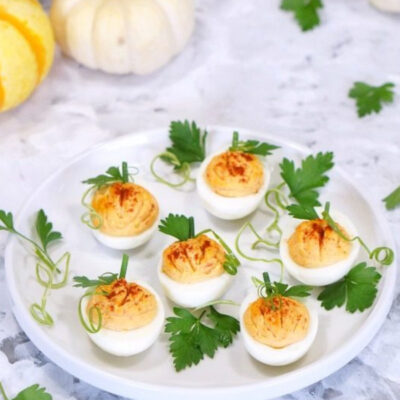 Pumpkin Deviled Eggs