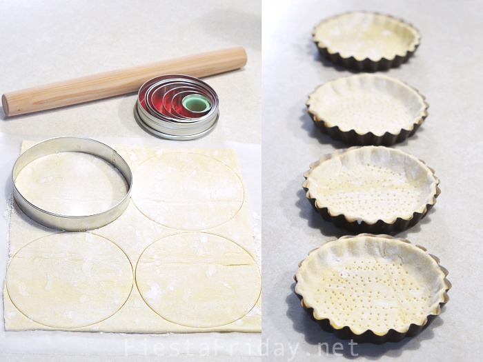 Prevent puff pastry from rising too high by pricking it with a fork - FiestaFriday.net