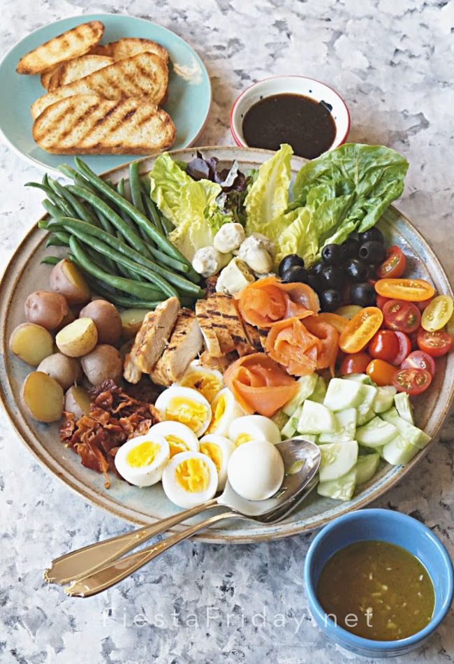 Cobb or Nicoise Salad Platter | FiestaFriday.net