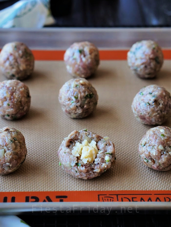 How To Make Stuffed Meatballs | FiestaFriday.net