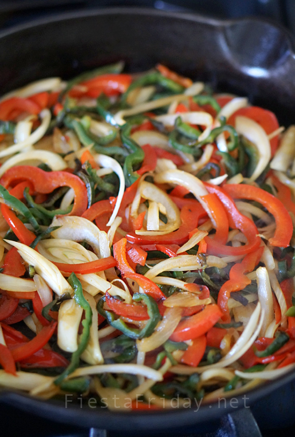 Onion & Pepper Medley - sautéed onions and peppers for your quesadilla, fajita, taco, or burrito #mexicanfood #cincodemayo