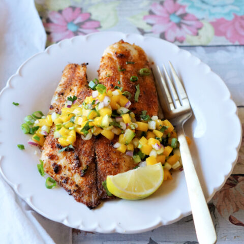 Cajun Baked Tilapia with Cucumber Mango Salsa