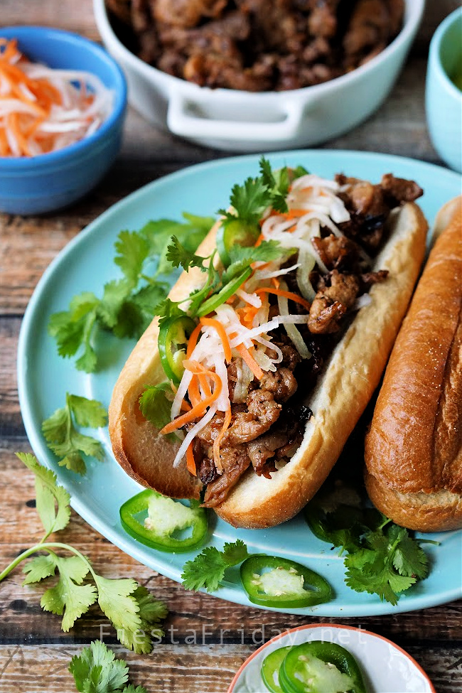 Grilled Pork Banh Mi | FiestaFriday.net