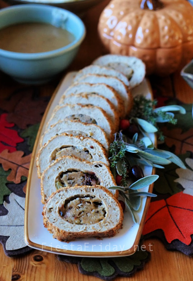 Vegan Turkey Roulade | FiestaFriday.net