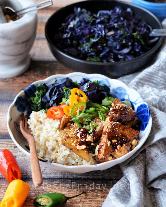 Marinated Tofu and Red Cabbage Stir-Fry | FiestaFriday.net