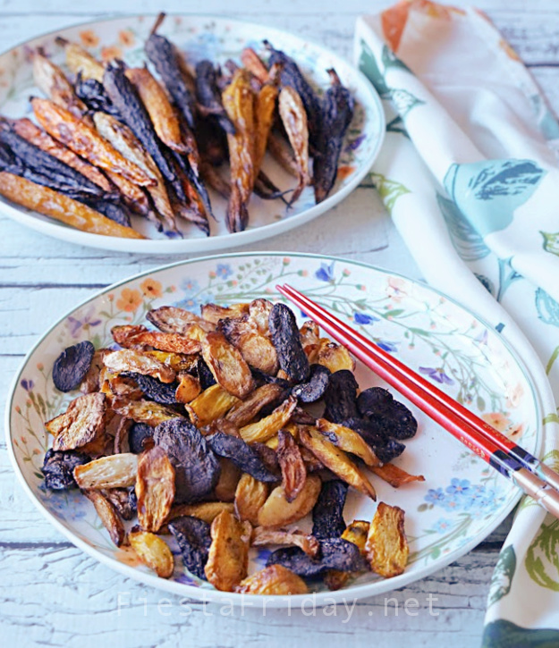 Rainbow Carrot Jerky | FiestaFriday.net