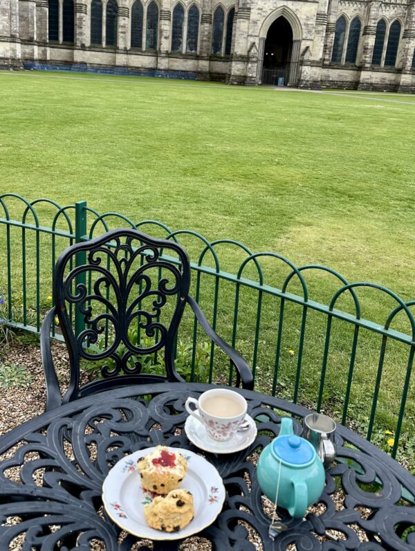 Cream Tea at the Bell Tower Tea Rooms, Salisbury Cathedral | FiestaFriday.net