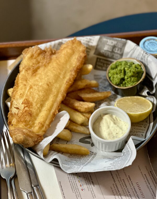 Fish and Chips with Mushy Peas | FiestaFriday.net