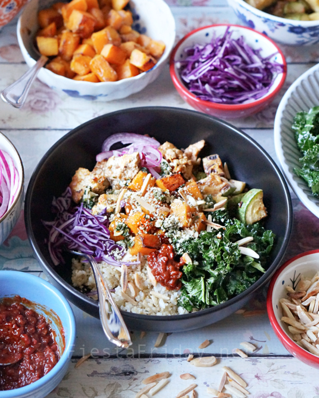 Build-Your-Own Mediterranean Quinoa Bowl | FiestaFriday.net